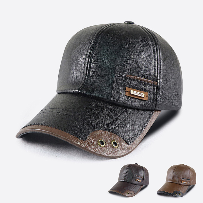Baseball Cap Structured - Cappello da Baseball Retrò in Pelle
