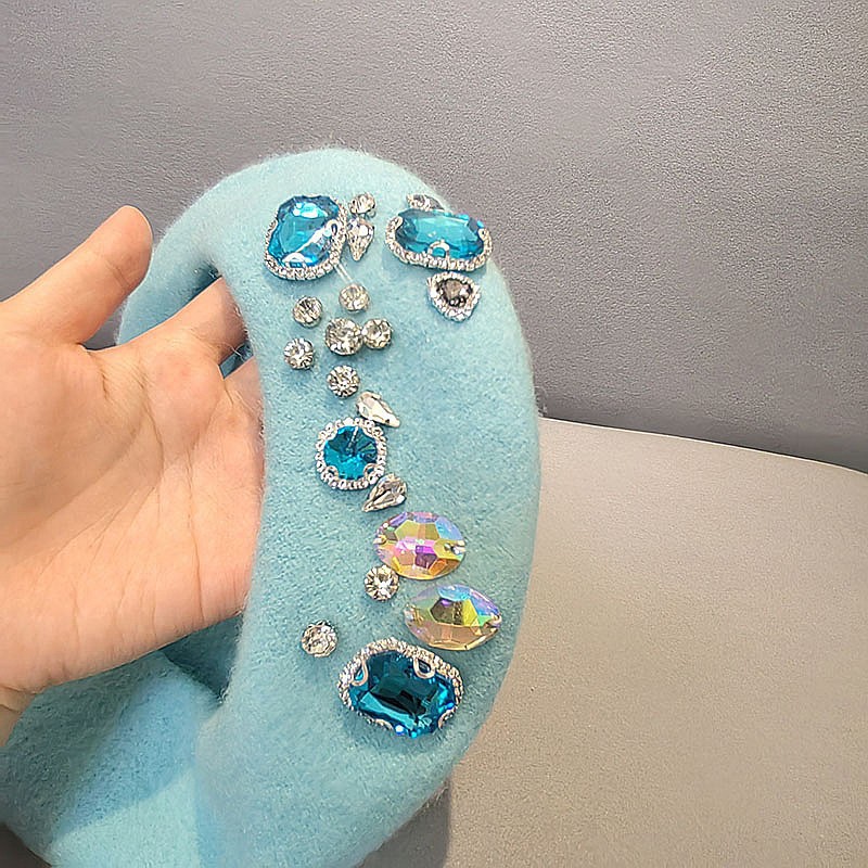 Beret French Wool - Splendido berretto in lana con strass