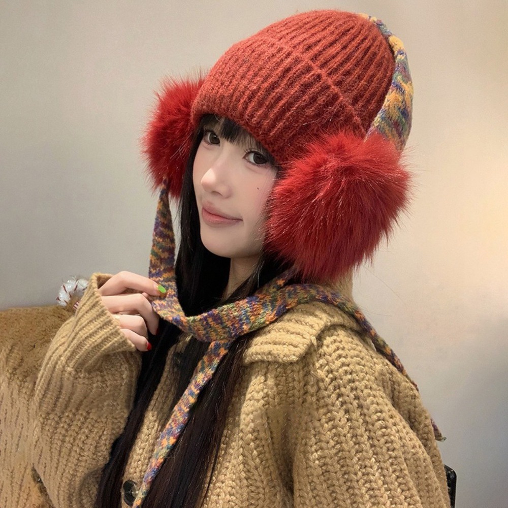 Beanie Cuffed Knit - Berretto Retrò in Maglia con Paraorecchie,