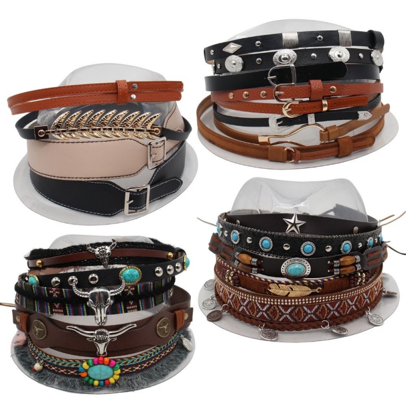 Cowboy Hat Straw - Cintura in Stile Etnico Retrò, Fascia