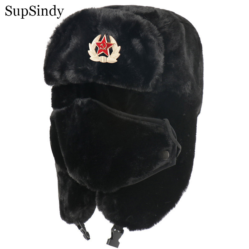 Winter Trapper Hat - SupSindy Esercito militare sovietico CCCP Ushanka
