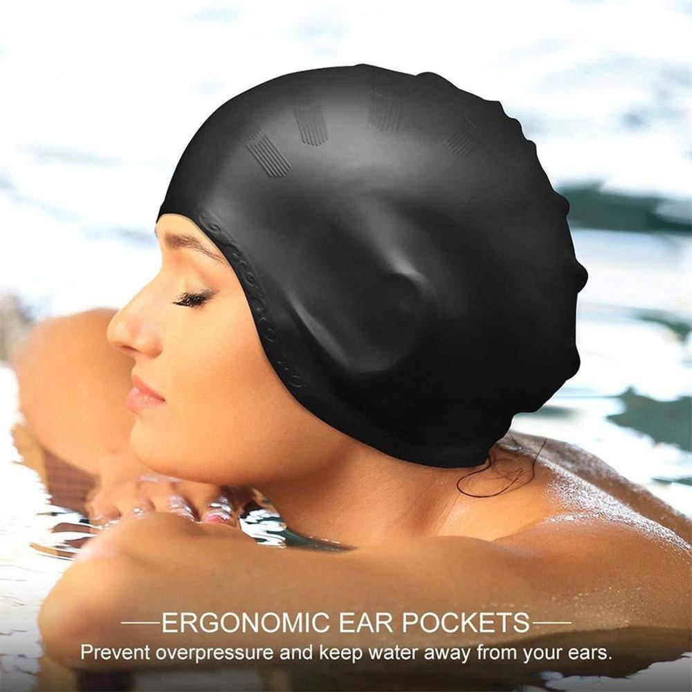 Swim Hat Silicone - Cuffia da nuoto elastica alta per