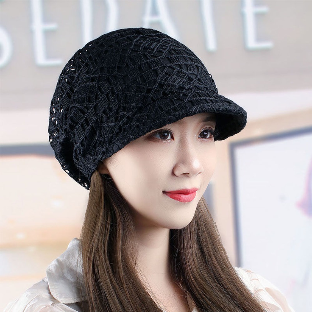 Baseball Cap Structured - Cappello Beanie Traforato con Fiori, Traspirante,