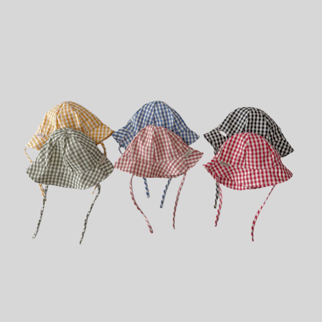 Bucket Hat Cotton - Cappello da pescatore per bambino scozzese